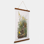Audubon Meadowlark Botanische Print Hangend Wandkleed (Gebogen)