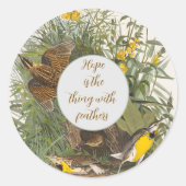 Audubon Meadowlark Botanische Print Ronde Sticker (Voorkant)