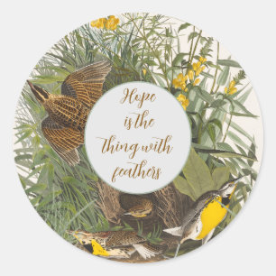 Audubon Meadowlark Botanische Print Ronde Sticker