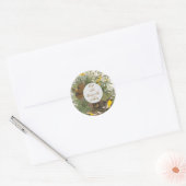 Audubon Meadowlark Botanische Print Ronde Sticker (Envelop)