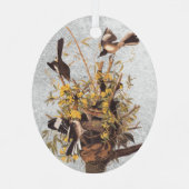 Audubon Mockingbird Family vs Snake Metalen Ornament (Achterkant)