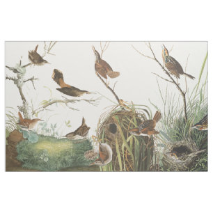 Audubon Nests Wren Birds Wildlife Animal Fabric Stof