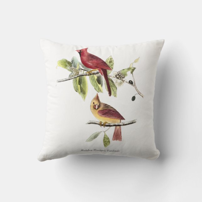 Audubon Noordelijke Kardinalen Kussen (Achterkant)