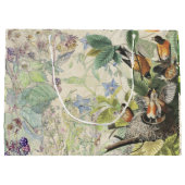 Audubon Oriole & Robin Birds Wildblods Gift Bag Groot Cadeauzakje (Achterkant)