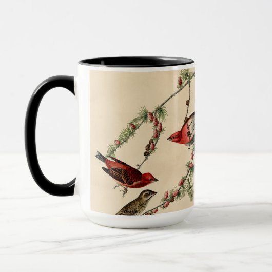 Audubon Paars Finch Bird Painting Gift Mok (Links)