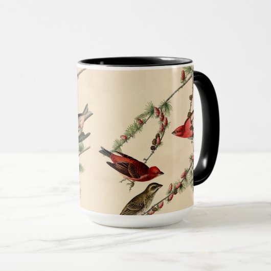 Audubon Paars Finch Bird Painting Gift Mok (Voorkant rechts)