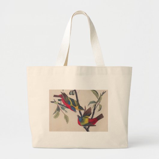 Audubon Painted Bunting Bird Wildlife Grote Tote Bag (Voorkant)