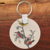 Audubon Painted Bunting Bird Wildlife Sleutelhanger (Voorkant)