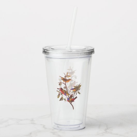 Audubon Painted Bunting Birds is Wild Plum Tree Acryl Drinkbeker (Achterkant)