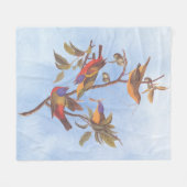 Audubon Painted Bunting Birds is Wild Plum Tree Fleece Deken (Voorkant (Horizontaal))