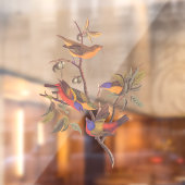 Audubon Painted Bunting Birds is Wild Plum Tree Raamsticker (Vel 2)