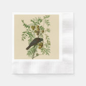 Audubon Purple Grackle Vogelprint Vintage Botanie Servet (Voorkant)