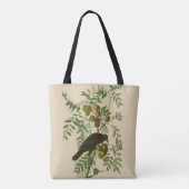 Audubon Purple Grackle Vogelprint Vintage Botanie Tote Bag (Achterkant)