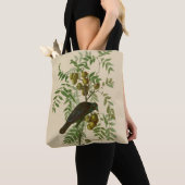 Audubon Purple Grackle Vogelprint Vintage Botanie Tote Bag (Dichtbij)