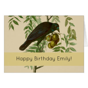 Audubon Purple Grackle Vogelprint Vintage Botanisc