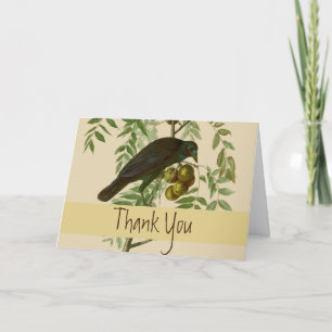 Audubon Purple Grackle Vogelprint Vintage Botanisc Bedankkaart
