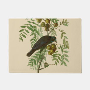 Audubon Purple Grackle Vogelprint Vintage Botanisc Deurmat