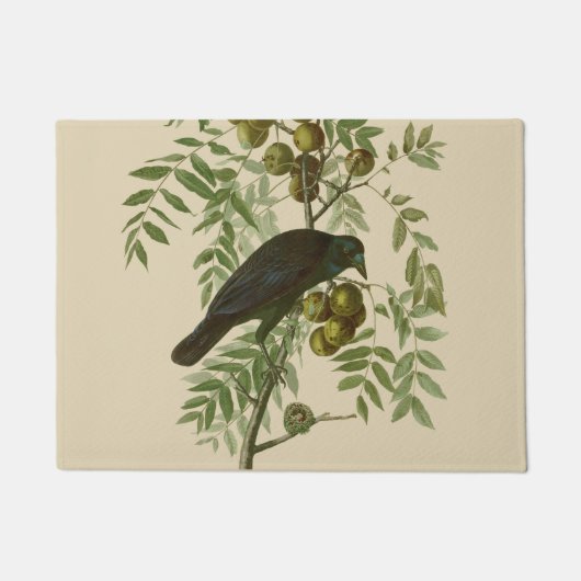 Audubon Purple Grackle Vogelprint Vintage Botanisc Deurmat (Voorkant)