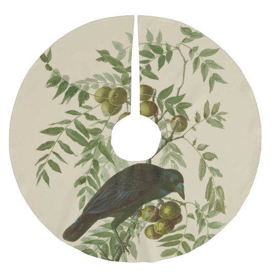 Audubon Purple Grackle Vogelprint Vintage Botanisc Kerstboom Rok (Voorkant)