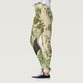 Audubon Purple Grackle Vogelprint Vintage Botanisc Leggings (Links)