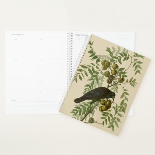 Audubon Purple Grackle Vogelprint Vintage Botanisc Planner (Display)