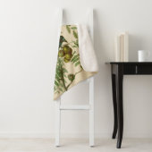 Audubon Purple Grackle Vogelprint Vintage Botanisc Sherpa Deken (In situ)