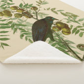 Audubon Purple Grackle Vogelprint Vintage Botanisc Sherpa Deken (3/4)