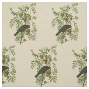 Audubon Purple Grackle Vogelprint Vintage Botanisc Stof
