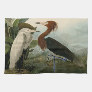 Audubon Purple Reiger Roodachtige Reigersoort Pren Theedoek