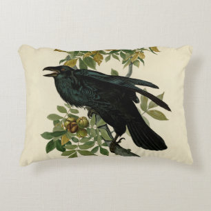 Audubon Raven Bird Classic Artwork Accent Kussen