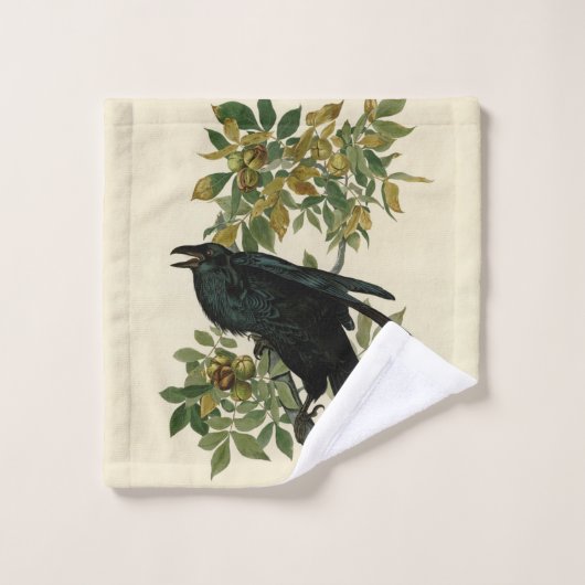 Audubon Raven Bird Classic Artwork Bad Handdoek (Wasdoekje)