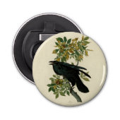 Audubon Raven Bird Classic Artwork Button Flesopener (Voorkant)