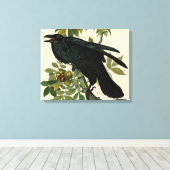 Audubon Raven Bird Classic Artwork Canvas Afdruk (Insitu (Houten vloer))