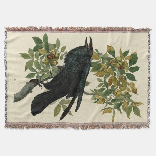 Audubon Raven Bird Classic Artwork Deken (Voorkant)