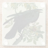 Audubon Raven Bird Classic Artwork Glazen Onderzetter (Achterkant)