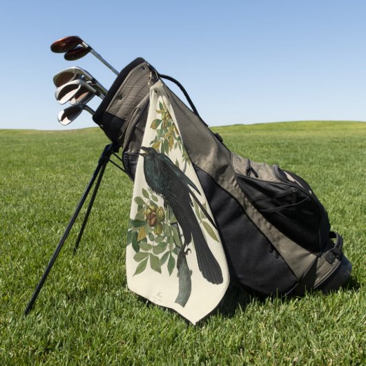 Audubon Raven Bird Classic Artwork Golfhanddoek (Groen)