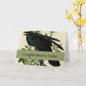Audubon Raven Bird Classic Artwork Kaart (Gele Bloem)