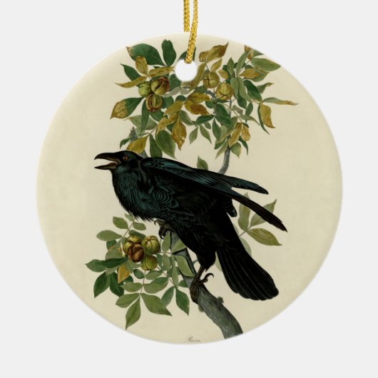 Audubon Raven Bird Classic Artwork Keramisch Ornament (Voorkant)