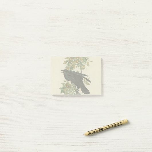 Audubon Raven Bird Classic Artwork Post-it® Notes (Op bureau)