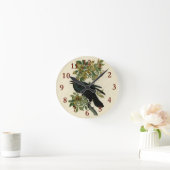 Audubon Raven Bird Classic Artwork Ronde Klok (Huis)