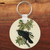 Audubon Raven Bird Classic Artwork Sleutelhanger (Voorkant)