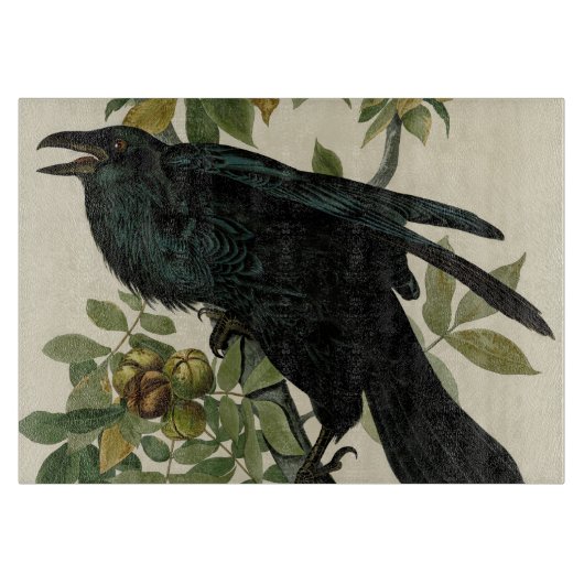 Audubon Raven Bird Classic Artwork Snijplank (Voorkant)