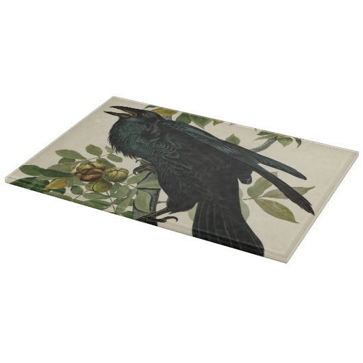Audubon Raven Bird Classic Artwork Snijplank (Hoek)