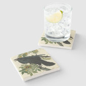 Audubon Raven Bird Classic Artwork Stenen Onderzetter (Zijkant)