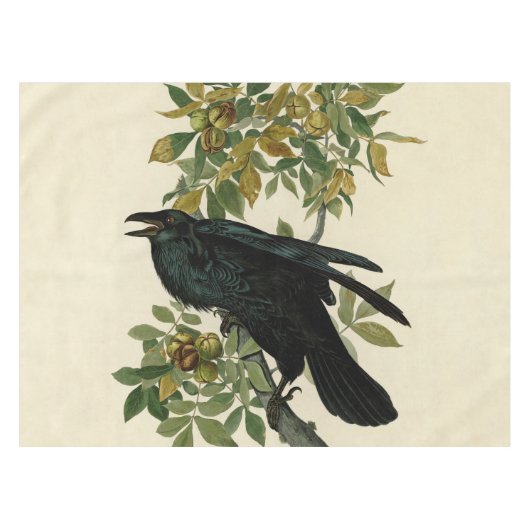 Audubon Raven Bird Classic Artwork Tafelkleed (Voorkant (Horizontaal))