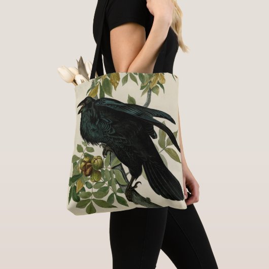 Audubon Raven Bird Classic Artwork Tote Bag (Dichtbij)