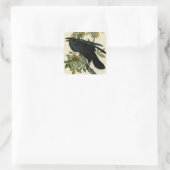 Audubon Raven Bird Classic Artwork Vierkante Sticker (Tas)