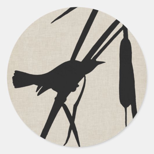 Audubon Silhouette II Ronde Sticker (Voorkant)