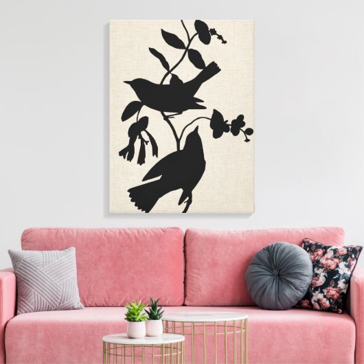 Audubon Silhouette IV Canvas Afdruk (Insitu (Woonkamer))