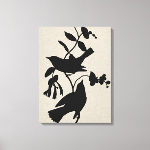 Audubon Silhouette IV Canvas Afdruk